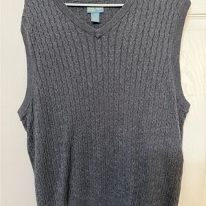 Duck Head Men's Charcoal Cable-Knit V-Neck Sweater Vest